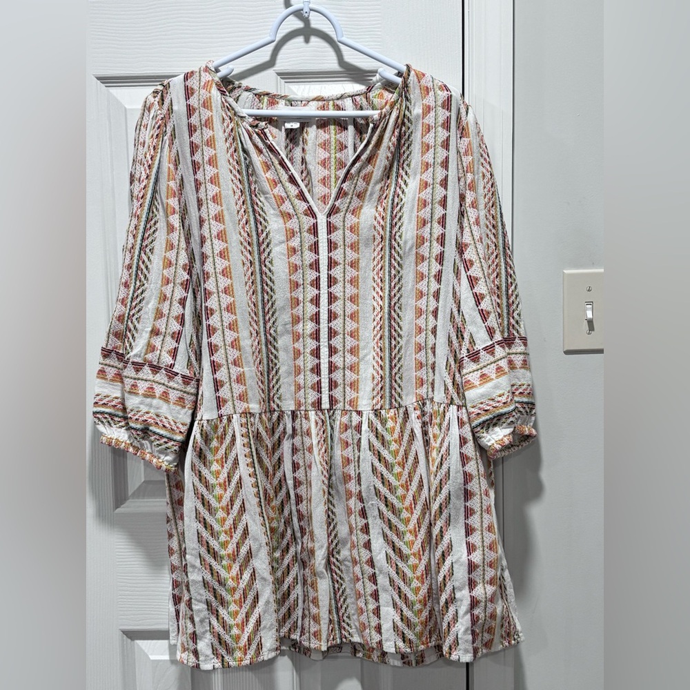 Velvet Striped Multicolor Mini Dress - Picture 2 of 11